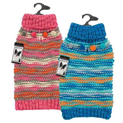 Zack & Zoey Elements Chunky Pompom Swter - Large - Pink-Dog-Zack & Zoey-PetPhenom