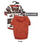 Zack & Zoey Forest Friends Reversible Hoodie in Ginger (orange) -Large-Dog-Zack & Zoey-PetPhenom