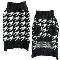 Zack & Zoey Houndstooth Knit Turtleneck Swter -Small-Dog-Zack & Zoey-PetPhenom