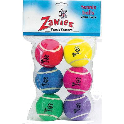 Zanies Tennis Balls 2.5" 6-PACK Assorted colors-Dog-Zanies-PetPhenom