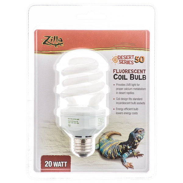 Zilla Desert UVB Coil Bulb, 20 Watts-Small Pet-Zilla-PetPhenom