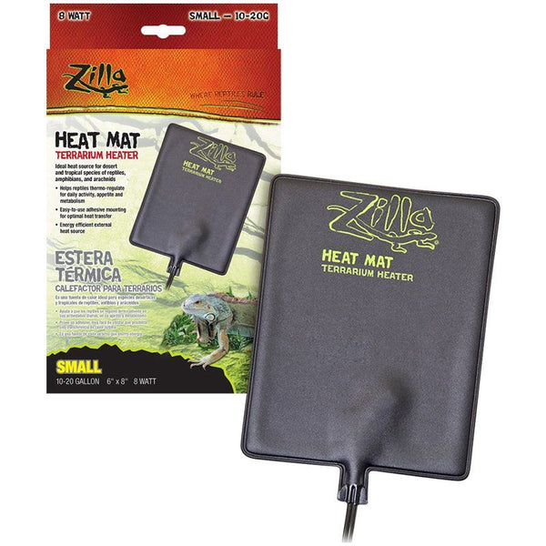 Zilla Heat Mat Terrarium Heater, Small - 8 Watt - 10-20 Gallon Tanks - (6" x 8")-Small Pet-Zilla-PetPhenom