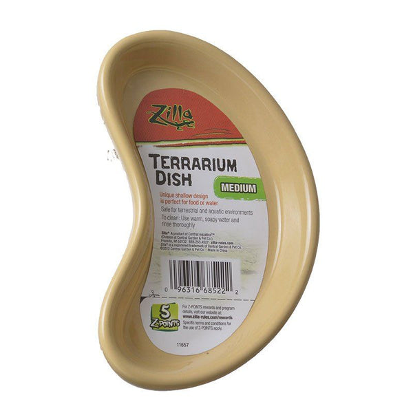 Zilla Kidney Shaped Terrarium Dish - Food or Water, Medium - 5.25" Long - (Assorted Colors)-Small Pet-Zilla-PetPhenom