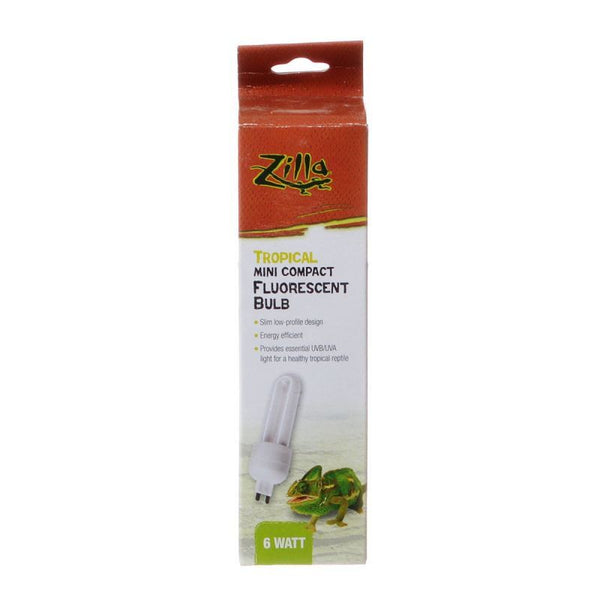 Zilla Mini Compact Fluorescent Bulb - Tropical, 1 Pack - (6 Watt)-Small Pet-Zilla-PetPhenom
