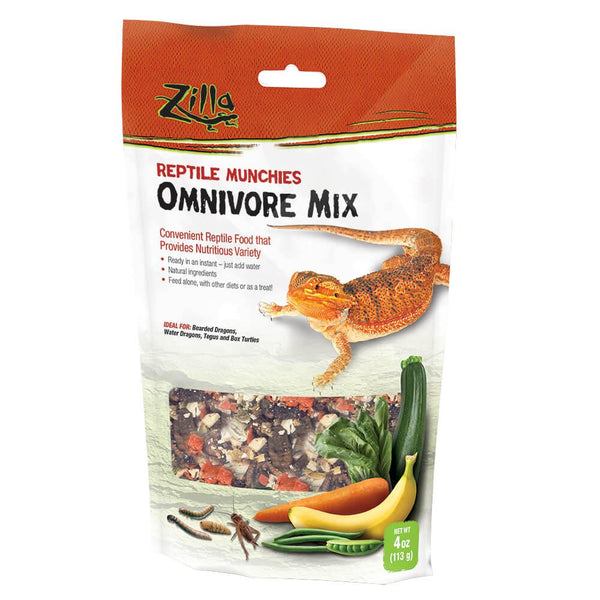 Zilla Reptile Munchies Omnivore 4 ounces 5.875" x 2.75" x 9.5"-Small Pet-Zilla-PetPhenom