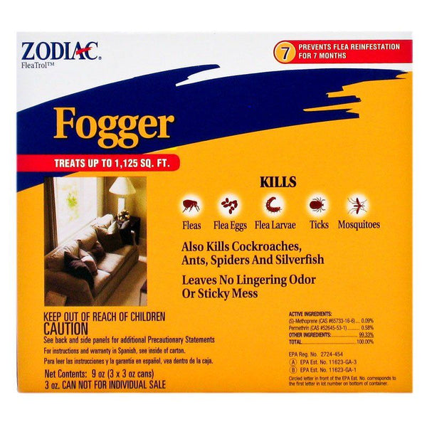Zodiac Flea & Tick Fogger, 3 oz Cans (3 Pack)-Dog-Zodiac-PetPhenom