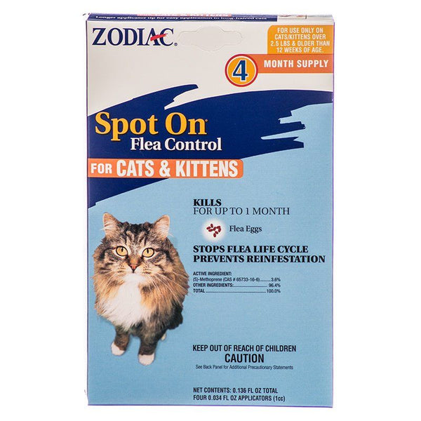 Zodiac Spot on Flea Controller for Cats & Kittens, 4 Pack-Cat-Zodiac-PetPhenom