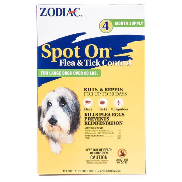 Zodiac Spot on Flea & Tick Controller for Dogs, Large Dogs over 60 lbs (4 Pack)-Dog-Zodiac-PetPhenom