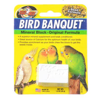 Zoo Med Bird Banquet Mineral Block - Original Seed Formula, Small - 1 Block - 1 oz-Bird-Zoo Med-PetPhenom