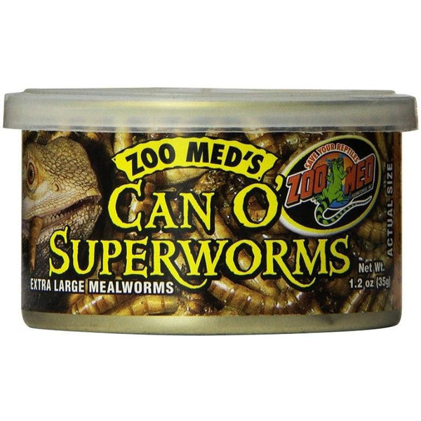 Zoo Med Can O Superworms Extra Large Mealworms, 1.2 oz-Small Pet-Zoo Med-PetPhenom
