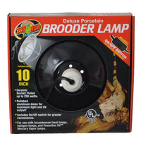 Zoo Med Delux Porcelain Brooder Lamp - Black, Up to 250 Watts (10" Diameter)-Small Pet-Zoo Med-PetPhenom