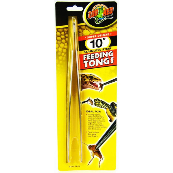 Zoo Med Feeding Tongs - Stainless Steel, 10" Long Feeding Tongs-Small Pet-Zoo Med-PetPhenom