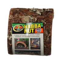 Zoo Med Habba Hut Natural Half Log with Bark Shelter, Small (3.25"L x 4.5"W x 2"H)-Small Pet-Zoo Med-PetPhenom