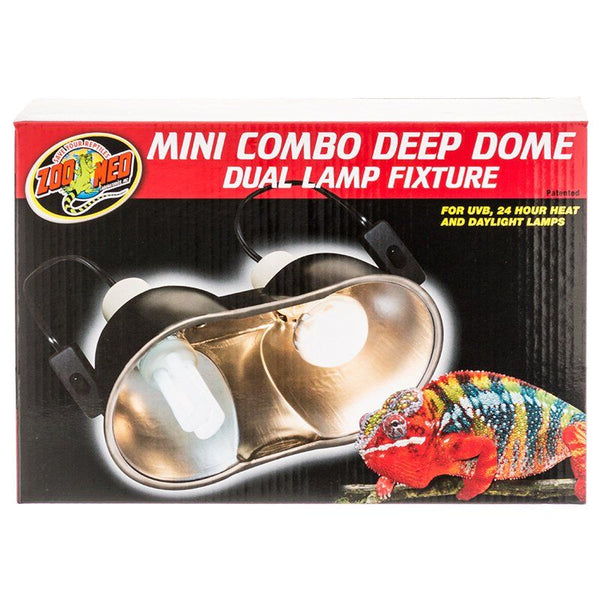 Zoo Med Mini Combo Deep Dome Lamp Fixture - Black, Up to 100 Watts - Each Socket-Small Pet-Zoo Med-PetPhenom