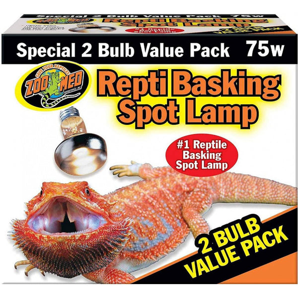 Zoo Med Repti Basking Spot Lamp Replacement Bulb, 75 Watts (2 Pack)-Small Pet-Zoo Med-PetPhenom