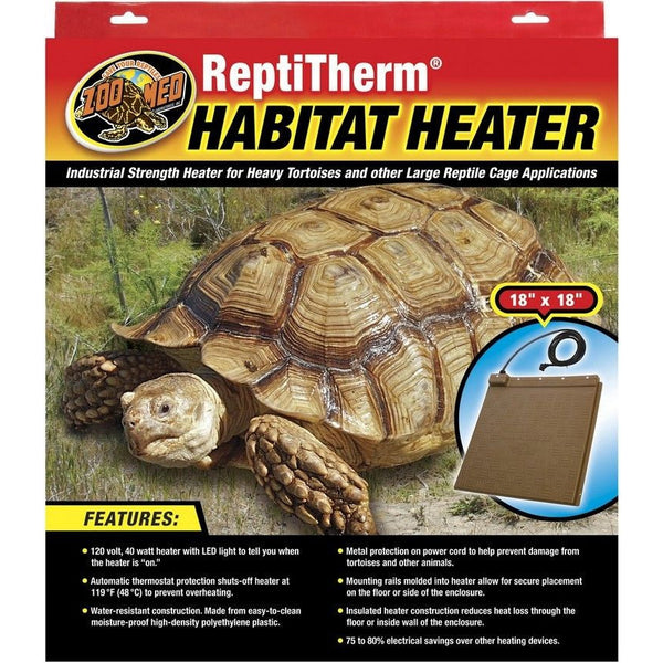 Zoo Med ReptiTherm Habitat Heater, 40 Watts (18"L x 18"W x 1"H)-Small Pet-Zoo Med-PetPhenom