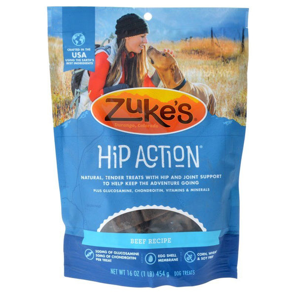 Zukes Hip Action Hip & Joint Supplement Dog Treat - Roasted Beef Recipe, 1 lb-Dog-Zukes-PetPhenom