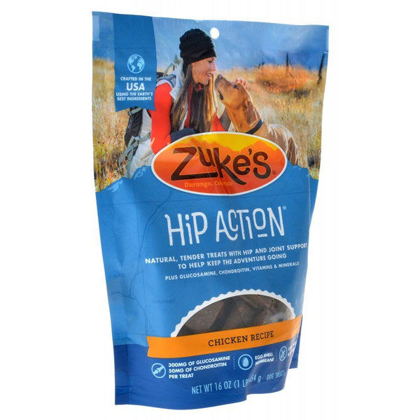 Zukes Hip Action Hip & Joint Supplement Dog Treat - Roasted Chicken Recipe, 1 lb-Dog-Zukes-PetPhenom