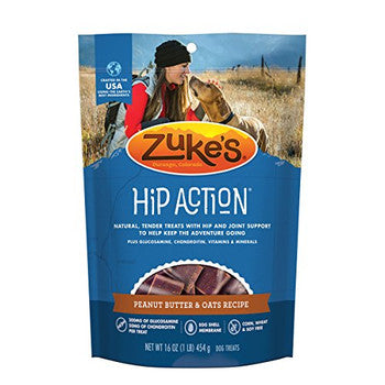 Zuke's - Hip Action - Peanut Butter and Oats Recipe - 1 lb.-Dog-Zuke's-PetPhenom