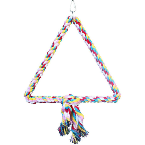 AE Cage Company Happy Beaks Triangle Cotton Rope Swing, 3 count