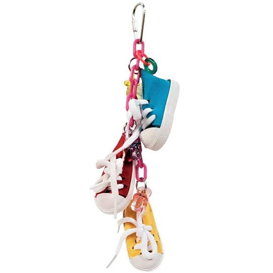 AE Cage Company Happy Beaks Sneakers on a Line Bird Toy, 3 count