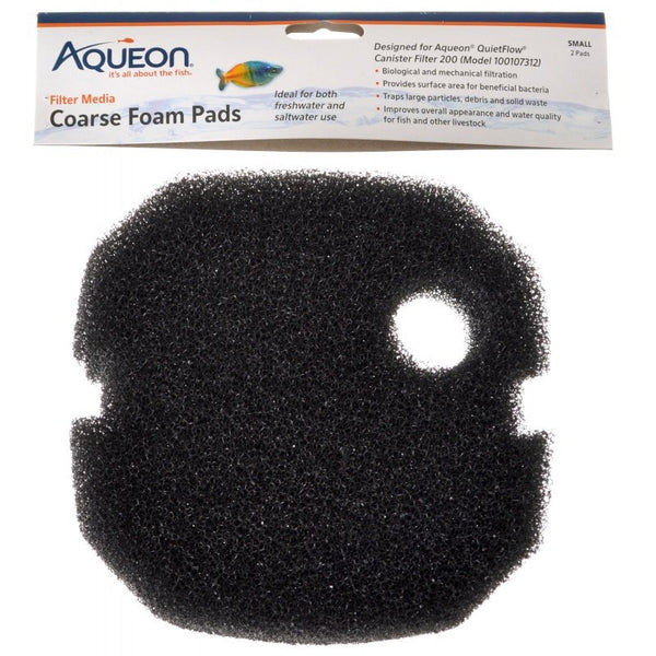 Aqueon Coarse Foam Pads Large for QuietFlow 300 and 400 Canister Filters, Small - 2 count