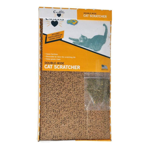 OurPets Cosmic Catnip Double Wide Cardboard Scratching Post, 3 count