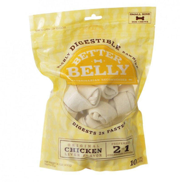 Better Belly Rawhide Chicken Liver Bones Small, 30 count (3 x 10 ct)