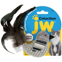 JW Pet Cataction Catnip Black and White Bird Cat Toy With Feather Tail, 3 count