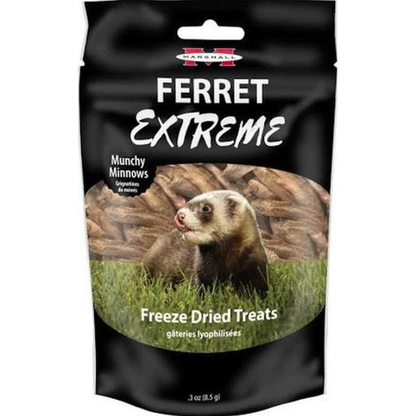 Marshall Ferret Extreme Munchy Minnows Freeze Dried Ferret Treat, 1.8 oz (6 x 0.3 oz)
