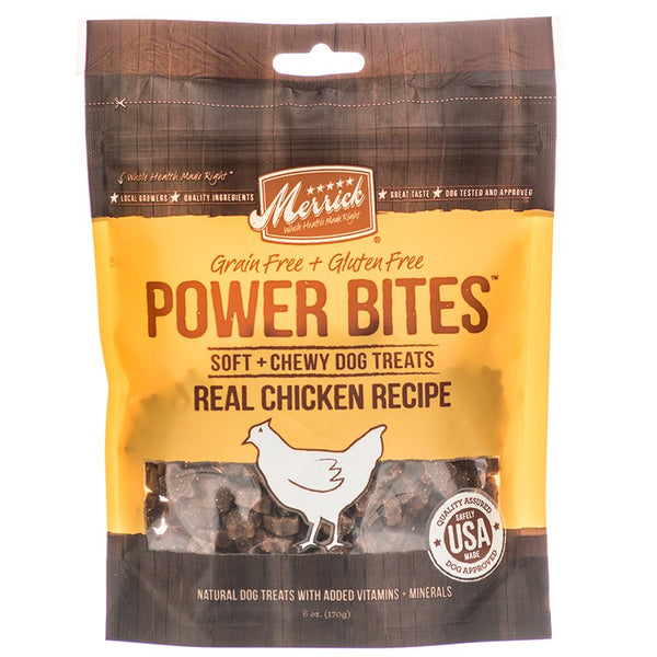Merrick Power Bites Dog Treats Real Chicken Recipe, 54 oz (9 x 6 oz)