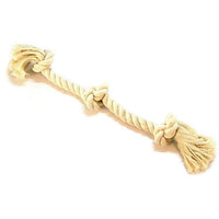 Mammoth Pet Flossy Chews 3 Knot Rope Tug Toy for Dogs White, Large - 6 count