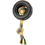 Mammoth Pet Tire Biter II Dog Toy with Rope, Small - 6 count