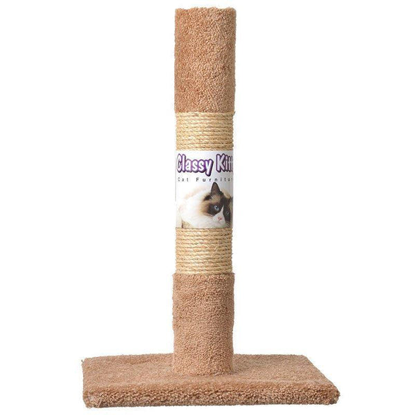 North American Classy Kitty Decorator Cat Scratching Post Carpet and Sisal Assorted Colors, 26" tall