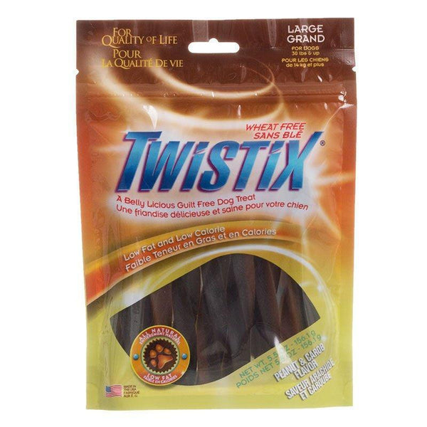 Twistix Peanut and Carob Flavor Dog Treats Large, 44 oz (8 x 5.5 oz)