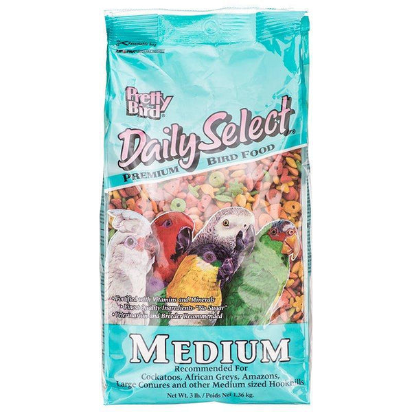 Pretty Pets Pretty Bird Daily Select Premium Bird Food, Medium - 12 lb (4 x 3 lb)