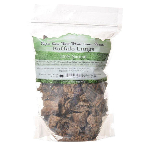 Papa Bow Wow Buffalo Lungs Dog Treats, 9 lb (18 x 0.5 lb)