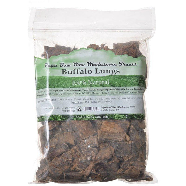 Papa Bow Wow Buffalo Lungs Dog Treats, 4 lb (4 x 1 lb)
