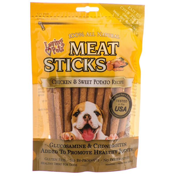 Loving Pets Meat Sticks Chicken and Sweet Potato, 144 oz (18 x 8 oz)