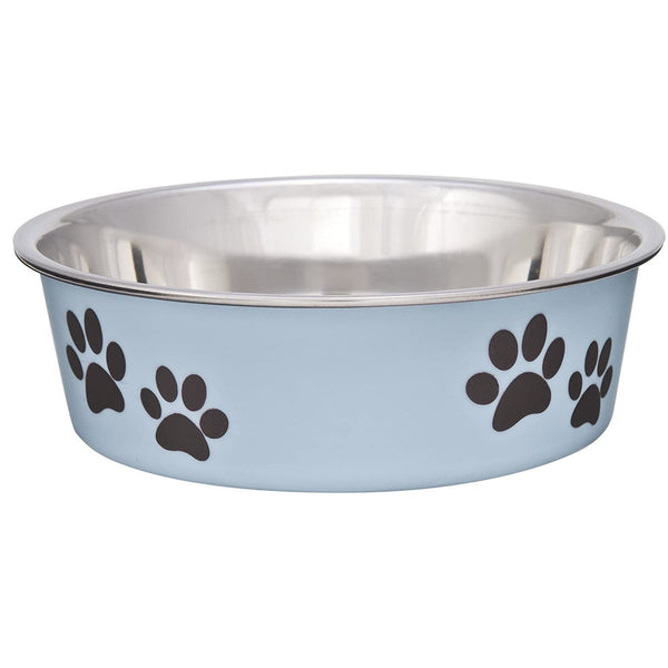 Loving Pets Light Blue Stainless Steel Dish With Rubber Base, 6 count (6 x 1 ct)