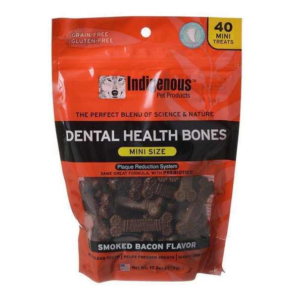 Indigenous Dental Health Mini Bones Smoked Bacon Flavor, 120 count (3 x 40 ct)