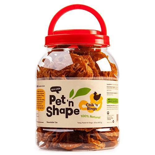 Pet n Shape Chik n Rings Natural Chicken Dog Treats, 4 lb (2 x 2 lb)