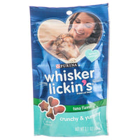 Purina Whisker Lickins Crunchy and Yummy Cat Treats Tuna Flavor, 11.9 oz (7 x 1.7 oz)