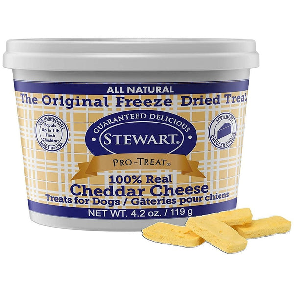 Stewart Freeze Dried Cheddar Cheese Dog Treats, 25.2 oz (6 x 4.2 oz)