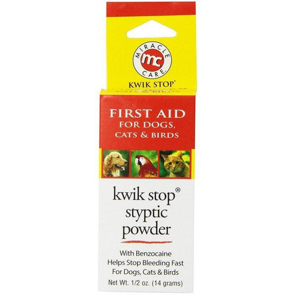 Miracle Care Kwik Stop Styptic Powder for Dogs, Cats and Birds, 3 oz (6 x 0.5 oz)