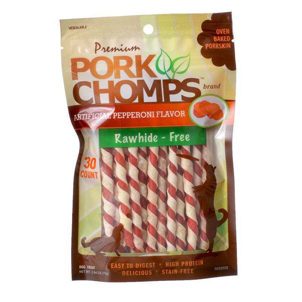Pork Chomps Pepperoni Flavor Twists, 300 count (10 x 30 ct)