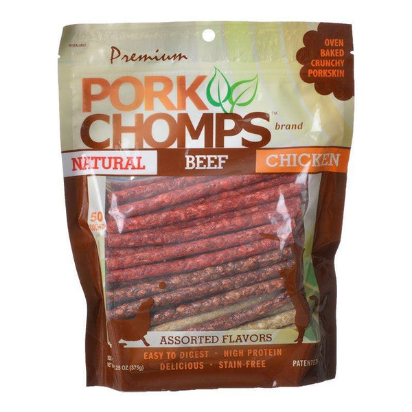 Pork Chomps Premium Assorted Munchy Sticks, 400 count (8 x 50 ct)