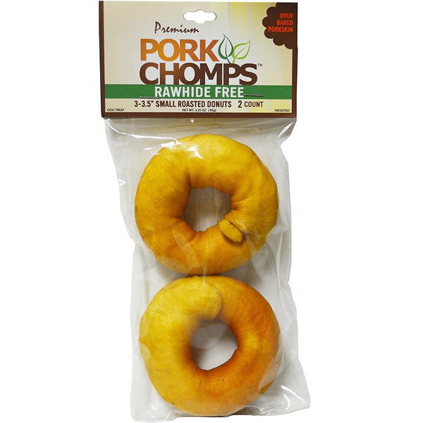 Pork Chomps Roasted Donuts 3" Dog Treat, 6 count (3 x 2 ct)