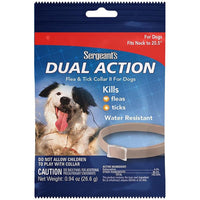 Sergeants Dual Action Flea and Tick Collar II for Dogs Neck Size 20.5", 6 count