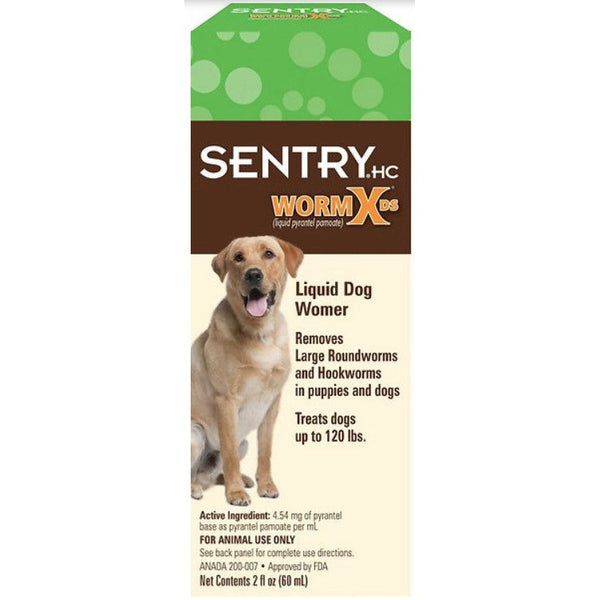 Sentry Worm X DS Double Strength De Wormer for Dogs and Puppies, 6 oz (3 x 2 oz)
